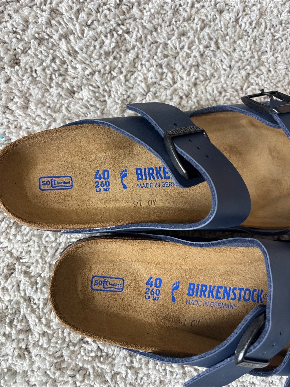 Birkenstock Navy Blue Arizona Two-Strap Sandals - Picture 3 of 8
